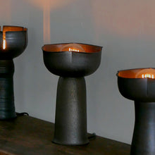 Load image into Gallery viewer, A handmade modern minimalist ceramic lamp by Hong Kong artist Clara, showcased in a local pottery shop. Featuring clean lines and simple design, it complements contemporary home decor. 手工製作的現代簡約陶瓷燈,由香港陶藝家Clara設計,線條簡潔,適合現代家居。