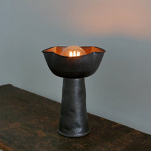 Load image into Gallery viewer, A handmade modern minimalist ceramic lamp by Hong Kong artist Clara, showcased in a local pottery shop. Featuring clean lines and simple design, it complements contemporary home decor. 手工製作的現代簡約陶瓷燈,由香港陶藝家Clara設計,線條簡潔,適合現代家居。