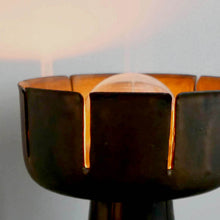 Load image into Gallery viewer, || SOLD ||  KARNAK LOTUS III, Brutalist Iron Copper Ceramics Table Lamp   粗獷銅鐵  陶瓷檯燈