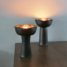 Load image into Gallery viewer, A handmade modern minimalist ceramic lamp by Hong Kong artist Clara, showcased in a local pottery shop. Featuring clean lines and simple design, it complements contemporary home decor. 手工製作的現代簡約陶瓷燈,由香港陶藝家Clara設計,線條簡潔,適合現代家居。