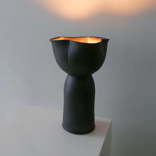 Load image into Gallery viewer, A handmade modern minimalist ceramic lamp by Hong Kong artist Clara, showcased in a local pottery shop. Featuring clean lines and simple design, it complements contemporary home decor. 手工製作的現代簡約陶瓷燈,由香港藝術家Clara設計,線條簡潔,適合現代家居。